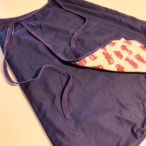 Vintage wrap skirt navy color and red hippos